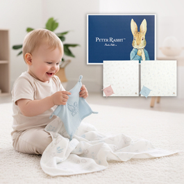 比得兔天絲泡泡紗包巾安撫禮盒 120x120cm ( 包巾+安撫巾)