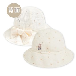四季比得兔  蝴蝶結純棉紗布遮陽帽