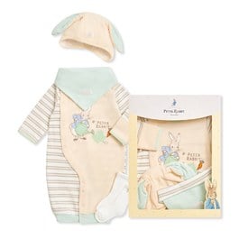 比得兔 清新條紋妙妙裝禮盒/連身衣3件組禮盒 (妙妙裝+帽子+襪子)