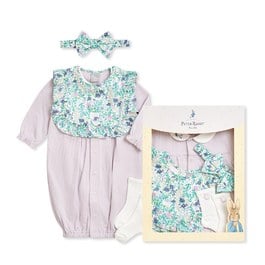 比得兔 柔紫花漾妙妙裝禮盒/連身衣4件組禮盒 (妙妙裝+髮帶+圍兜+襪子)