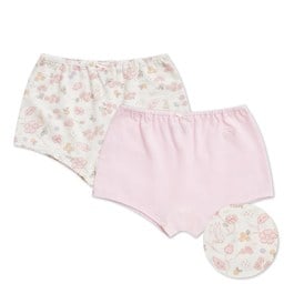花徑小兔女童平口褲-2入 (鋅纖維布+銀離子抗菌內襠)