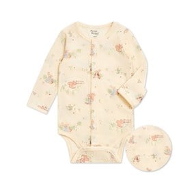 野餐比得長袖前開包屁衣 (天絲洞感緹花布)