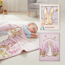 恬雅比得兔幼兒毛毯/蓋毯禮盒 100x140cm