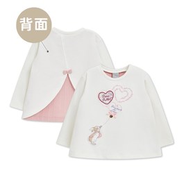 心願比得愛心氣球後片拼接假二件式上衣