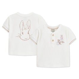 可愛比得手繪風雙鈕扣開襟上衣