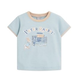 可愛比得滾邊拼接造型上衣