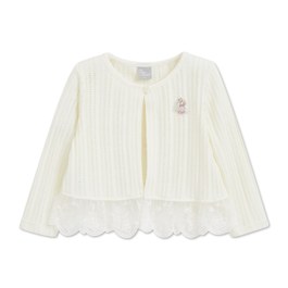 甜心比得簍空針織蕾絲下擺外套