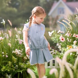 小香兔蕾絲滾邊百褶褲裙