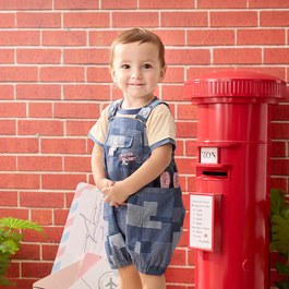 帥氣比得造型兔口袋吊帶褲