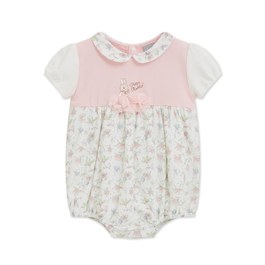 花語比得花瓣刺繡翻領短袖兔裝