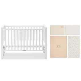 簡約淺灰色中床附床墊+有機棉四件式床組/寢具組-M