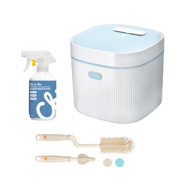 UV紫外線消毒烘乾機+鳳梨酵素奶瓶蔬果清潔噴霧+多功能矽膠奶瓶刷組