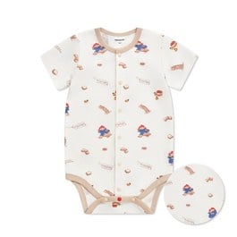 悠活柏靈頓短袖前開包屁衣 (冰紗布)