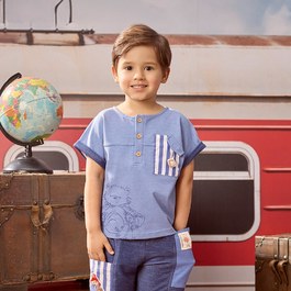 柏靈頓之旅拼接手繪風上衣