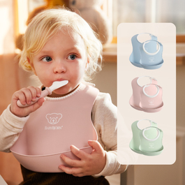 BABYBJÖRN 成長軟膠防細屑圍兜2入組-大+小 (4色選擇)