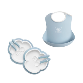 BABYBJÖRN 餐盤餐具禮盒+軟膠珠邊防屑圍兜