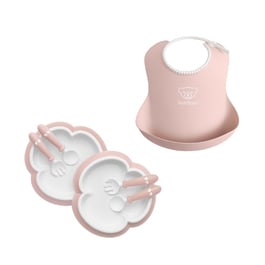 BABYBJÖRN 餐盤餐具禮盒+軟膠珠邊防屑圍兜