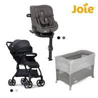 【萬元組合】i-Pivot™ 360 0-4歲旋轉型汽座+fluri™ drift 橫輕巧x磁吸扣手推車+kubbie™ sleep 多功能床邊嬰兒床