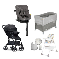 【萬元組合】i-Pivot™ 360 0-4歲旋轉型汽座+fluri™ drift 橫輕巧x磁吸扣手推車+kubbie™ sleep 多功能床邊嬰兒床