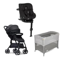 【萬元組合】i-Pivot™ 360 0-4歲旋轉型汽座+fluri™ drift 橫輕巧x磁吸扣手推車+kubbie™ sleep 多功能床邊嬰兒床