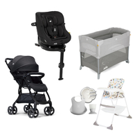 【萬元組合】i-Pivot™ 360 0-4歲旋轉型汽座+fluri™ drift 橫輕巧x磁吸扣手推車+kubbie™ sleep 多功能床邊嬰兒床