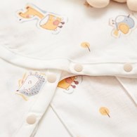 動物小夥伴紗布兔裝/包屁衣7件組禮盒 3-6個月 (肚衣蝴蝶兔裝+手帕x3+澡巾x2+手搖鈴)