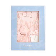 Chic a Bon 粉嫩小花兔裝禮盒/連身衣3件組禮盒 (兔裝+髮帶+襪子)