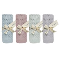 【網路限定】透氣純棉針織洞洞毯 75x90cm