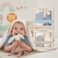 竹纖維連帽浴巾+兔子安撫巾禮盒 100x100cm