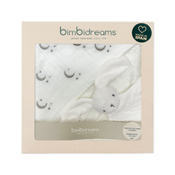 竹纖維連帽浴巾+兔子安撫巾禮盒 100x100cm