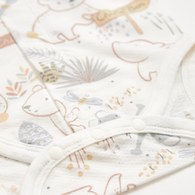 小熊牧場短袖前開包屁衣 (天絲洞感緹花布)