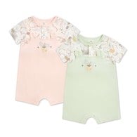 小熊牧場短袖兔裝 (天絲洞感緹花布)