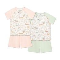 小熊牧場短袖套裝 (天絲洞感緹花布)