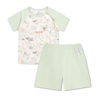 小熊牧場短袖套裝 (天絲洞感緹花布)