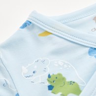 恐龍家族短袖兩段式調節開襟包屁衣 (水晶紗)