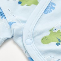 恐龍家族短袖兩段式調節開襟包屁衣 (水晶紗)