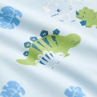 恐龍家族長袖兩段式調節開襟包屁衣 (水晶紗)