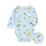 恐龍家族長袖兩段式調節開襟包屁衣 (水晶紗)