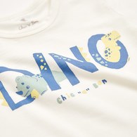 恐龍家族短袖側開包屁衣 (水晶紗)