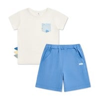 恐龍家族短袖套裝 (水晶紗布+花紗單面布)