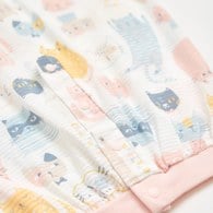 萌貓樂園長袍妙妙裝 (天絲橫紋單面布)