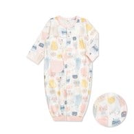 萌貓樂園長袍妙妙裝 (天絲橫紋單面布)