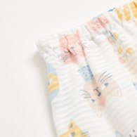 萌貓樂園嬰兒長褲 (天絲橫紋單面布)