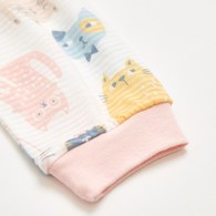 萌貓樂園嬰兒長褲 (天絲橫紋單面布)