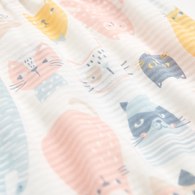 萌貓樂園嬰兒長褲 (天絲橫紋單面布)