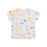 萌貓樂園短袖套裝 (天絲橫紋單面布+彈性布)