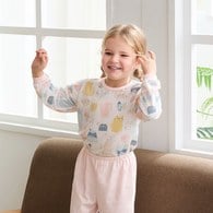 萌貓樂園圓領側開衫 (天絲橫紋單面布)