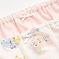 萌貓樂園女童三角褲-2入 (銀離子抗菌內襠)