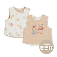 有機棉小熊雙面穿鋪棉背心外套