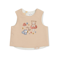 有機棉小熊雙面穿鋪棉背心外套